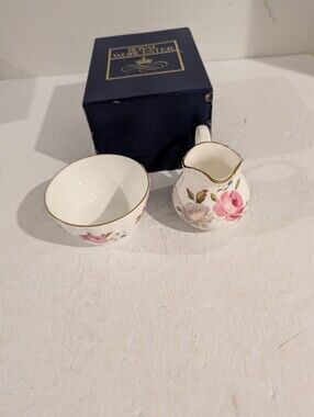 1974 Royal Worcester Creamer And Sugar Bowl Fine Bone China England